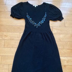 Rebecca Taylor cap sleeve knit dress with beads